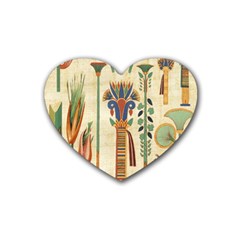 Egyptian Paper Papyrus Hieroglyphs Heart Coaster (4 Pack)  by Sapixe