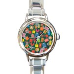 Presents Gifts Background Colorful Round Italian Charm Watch