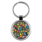 Presents Gifts Background Colorful Key Chain (Round)