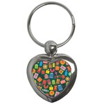 Presents Gifts Background Colorful Key Chain (Heart)