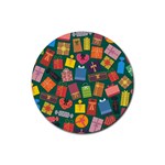 Presents Gifts Background Colorful Rubber Coaster (Round) 