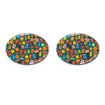 Presents Gifts Background Colorful Cufflinks (Oval)