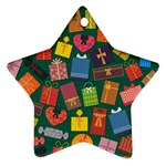 Presents Gifts Background Colorful Star Ornament (Two Sides)