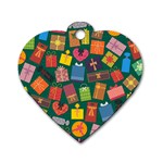 Presents Gifts Background Colorful Dog Tag Heart (One Side)