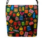 Presents Gifts Background Colorful Flap Closure Messenger Bag (L)