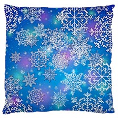 Snowflake Background Blue Purple Standard Flano Cushion Case (two Sides) by HermanTelo