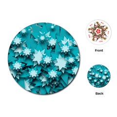 Stars Christmas Ice 3d Playing Cards (round) by HermanTelo