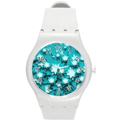 Stars Christmas Ice 3d Round Plastic Sport Watch (m) by HermanTelo