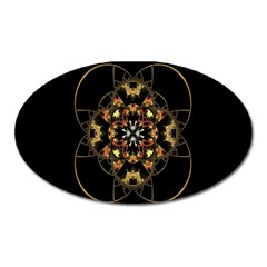 Fractal Stained Glass Ornate Oval Magnet by Sapixe