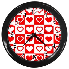 Background Card Checker Chequered Wall Clock (black) by Sapixe