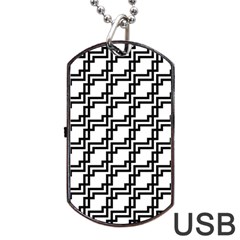 Pattern Monochrome Repeat Dog Tag Usb Flash (two Sides) by Sapixe