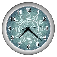 Sun Abstract Summer Wall Clock (silver) by HermanTelo