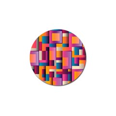 Abstract Background Geometry Blocks Golf Ball Marker by Bajindul