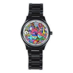 Pond Abstract  Stainless Steel Round Watch by okhismakingart