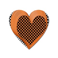 Heart Chess Board Checkerboard Heart Magnet by Bajindul