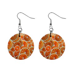 Oranges Background Texture Pattern Mini Button Earrings by Bajindul