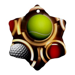 Sport Ball Tennis Golf Football Snowflake Ornament (two Sides) by Bajindul