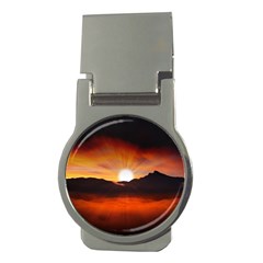 Sunset Sun Light Landscape Money Clips (round)  by Pakrebo