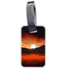 Sunset Sun Light Landscape Luggage Tag (two Sides) by Pakrebo