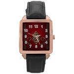 Wonderful Decorative Celtic Knot Rose Gold Leather Watch 