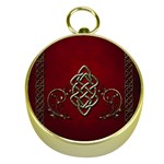 Wonderful Decorative Celtic Knot Gold Compasses
