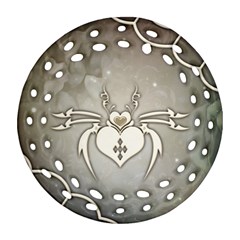 Wonderful Decorative Spider With Hearts Round Filigree Ornament (two Sides) by FantasyWorld7