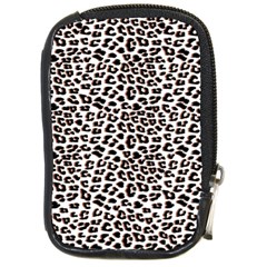 3d Leopard Print Black Brown  Compact Camera Leather Case by LoolyElzayat