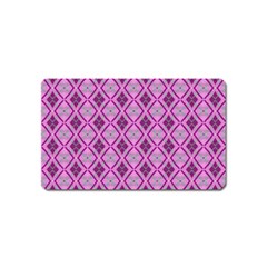 Argyle Large Pink Pattern Magnet (name Card) by BrightVibesDesign