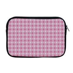 Argyle Light Red Pattern Apple Macbook Pro 17  Zipper Case by BrightVibesDesign