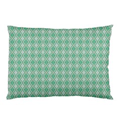 Argyle Light Green Pattern Pillow Case (two Sides) by BrightVibesDesign