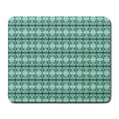 Cute Flowers Vines Pattern Pastel Green Large Mousepads by BrightVibesDesign