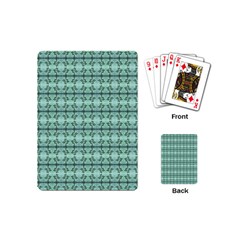 Cute Flowers Vines Pattern Pastel Green Playing Cards Single Design (mini) by BrightVibesDesign