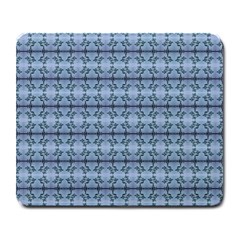 Cute Flowers Pattern Pastel Blue Large Mousepads by BrightVibesDesign