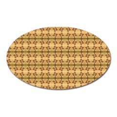 Cute Flowers Pattern Yellow Oval Magnet by BrightVibesDesign