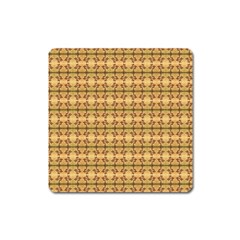 Cute Flowers Pattern Yellow Square Magnet by BrightVibesDesign