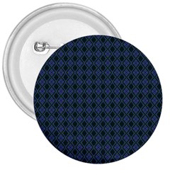 Argyle Dark Purple Black Pattern 3  Buttons by BrightVibesDesign