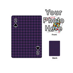 Argyle Dark Pink Black Pattern Playing Cards 54 Designs (mini) by BrightVibesDesign