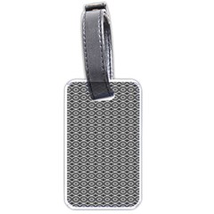 Ornate Oval Pattern Grey Black White Luggage Tag (one Side)