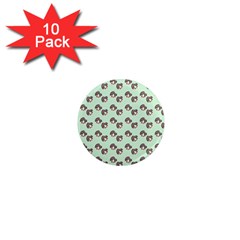 Kawaii Dougnut Green Pattern 1  Mini Magnet (10 Pack)  by snowwhitegirl