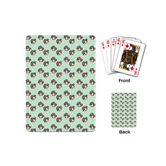Kawaii Dougnut Green Pattern Playing Cards Single Design (mini)