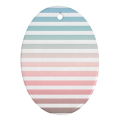 Horizontal Pinstripes In Soft Colors Ornament (oval) by shawlin