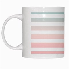 Horizontal Pinstripes In Soft Colors White Mugs by shawlin