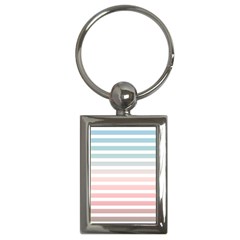 Horizontal Pinstripes In Soft Colors Key Chain (rectangle) by shawlin