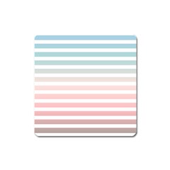 Horizontal Pinstripes In Soft Colors Square Magnet