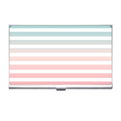Horizontal Pinstripes In Soft Colors Business Card Holder by shawlin