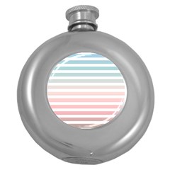 Horizontal Pinstripes In Soft Colors Round Hip Flask (5 Oz) by shawlin