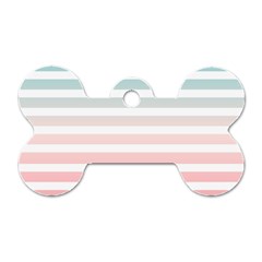 Horizontal Pinstripes In Soft Colors Dog Tag Bone (one Side) by shawlin