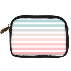Horizontal Pinstripes In Soft Colors Digital Camera Leather Case by shawlin