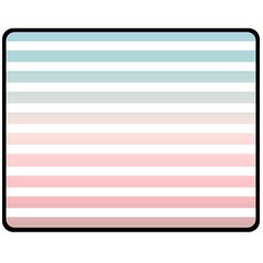 Horizontal Pinstripes In Soft Colors Double Sided Fleece Blanket (medium)  by shawlin