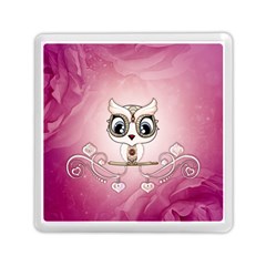 Cute Little Owl With Hearts Memory Card Reader (square) by FantasyWorld7